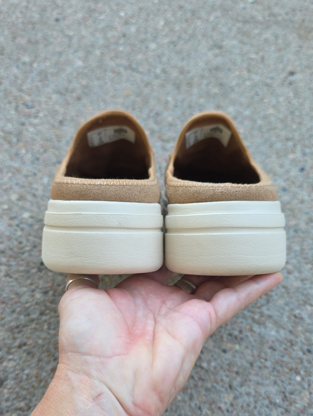 Hey Dude Austin Lift Platform Classic Tan Suede Leather Mule Size 9 - Picture 9 of 12